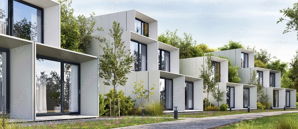 Modernes Haus QNG Gebäudesanierung